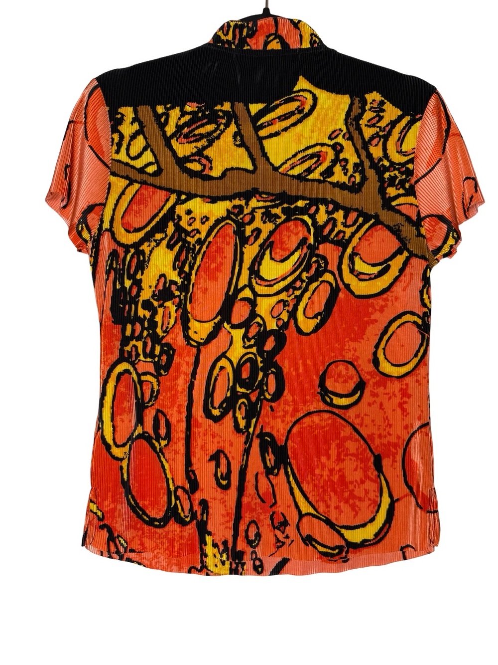 Jamie Sadock Abstract Print Crinkle Ribbed Zip Front Stretch Golf Womens Small - Picture 2 of 5